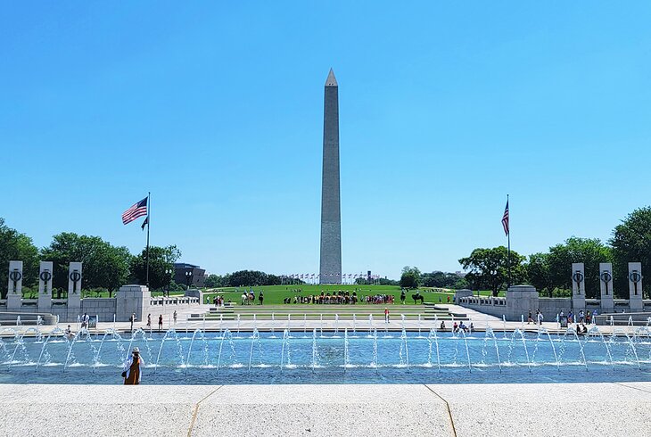 The Washington Monument seen from the WWII Memorial