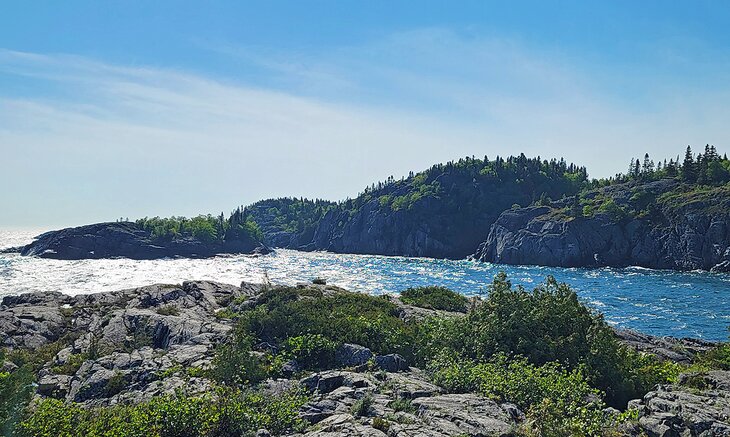 Horseshoe Bay seen from a hiking trail in Pukaskwa National Park