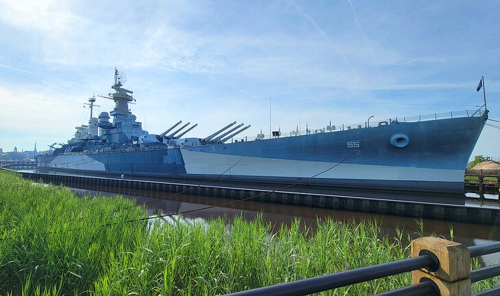 Battleship North Carolina from the SECU Memorial Walkway