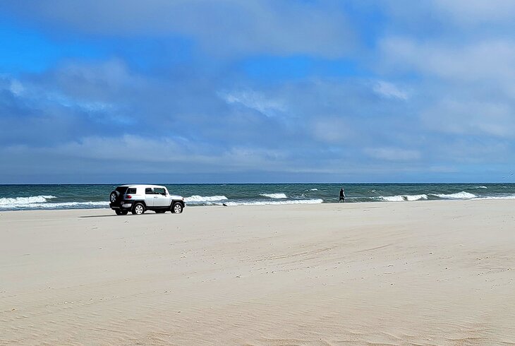 Driving on the beach on Ocracoke Island