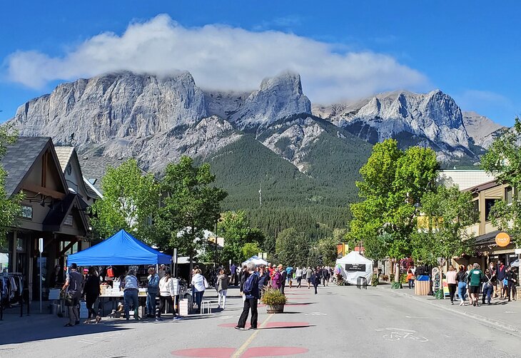 Downtown Canmore in summer