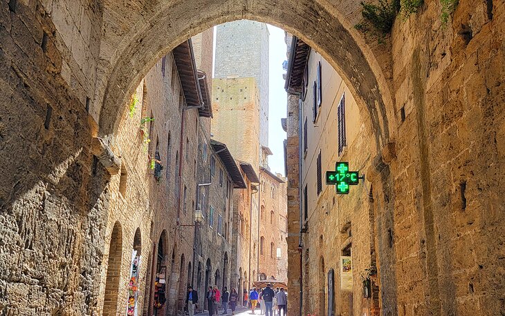 Arch over a street in San Gimignano