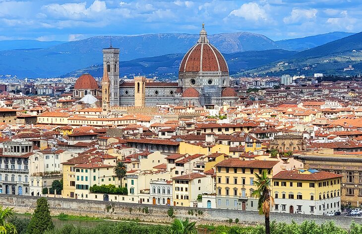 View of Santa Maria del Fiore Cathedral and Florence from Piazzale Michelangiolo