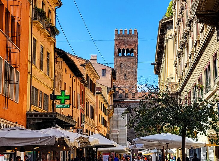 A street scene in Bologna