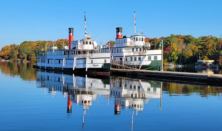 Steamships in Gravenhurst in autumn