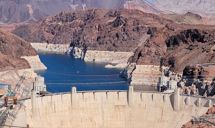 View of Hoover Dam from the Mike O'Callaghan-Pat Tillman Memorial Bridge