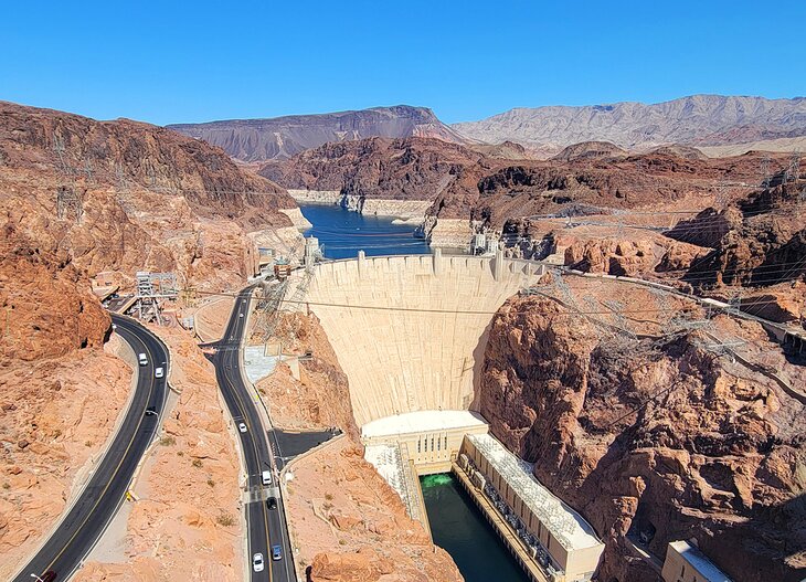 View over Hoover Dam and the Power Station