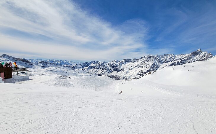 Over the Theodul Pass on the Italian side of the Matterhorn