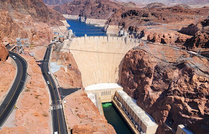 View over Hoover Dam from the Mike O'Callaghan-Pat Tillman Memorial Bridge