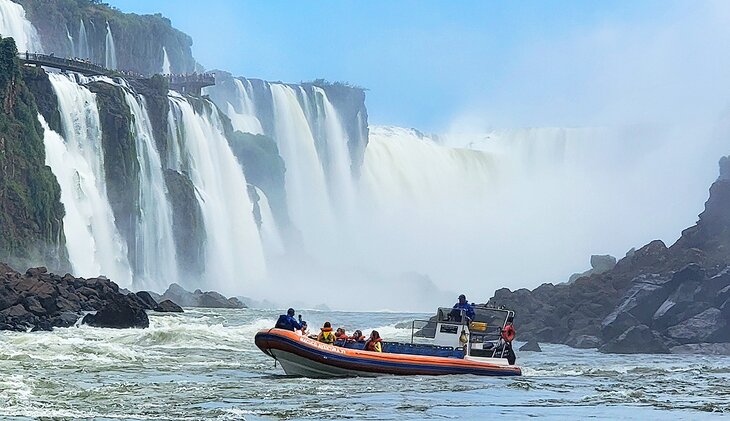 Macuco Safari Boat in the river below Iguaçu Falls