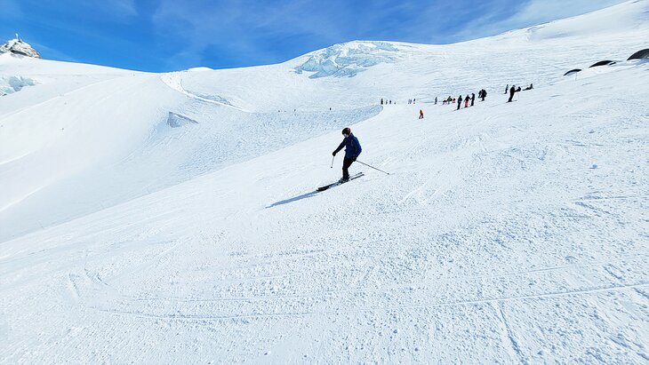 Skiing off the Matterhorn Glacier Ride II in Italy