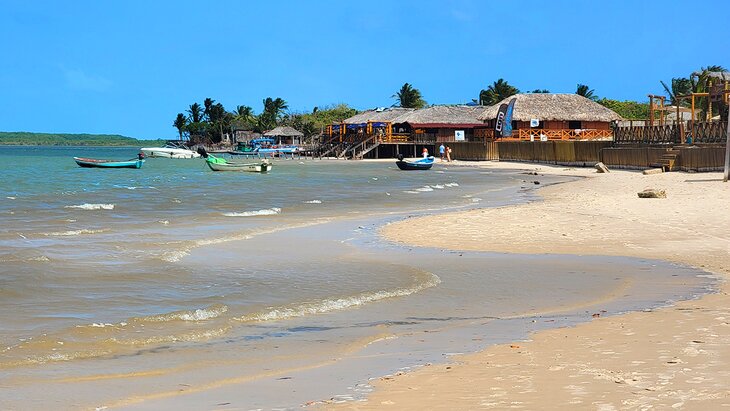 The beach in Atins at high tide