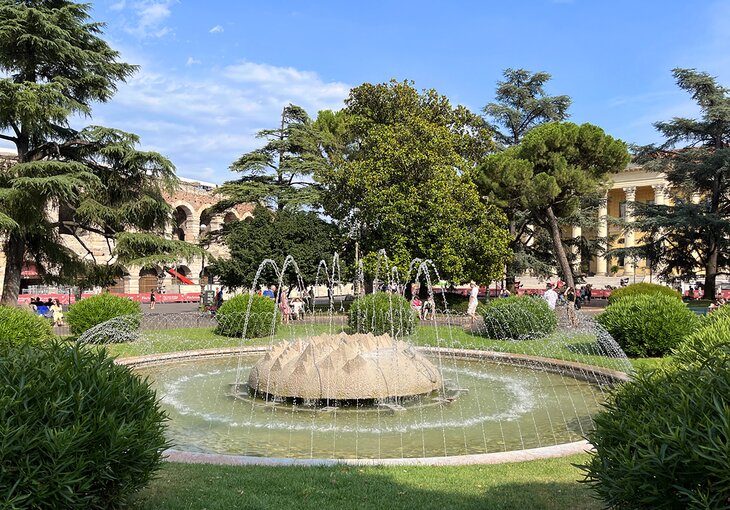 A fountain in Piazza Bra