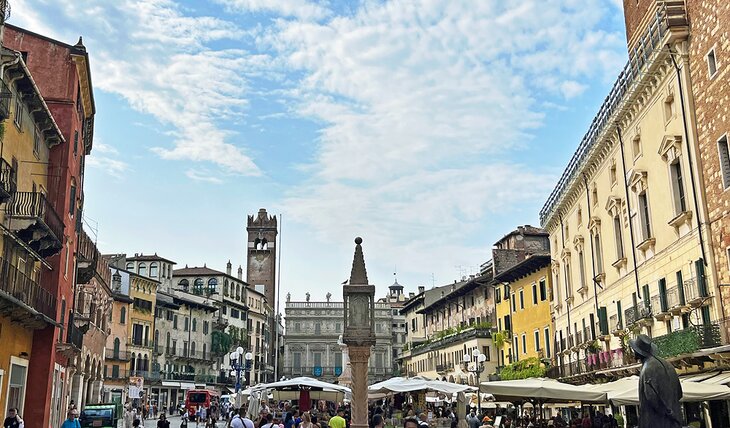 View along Piazza delle Erbe