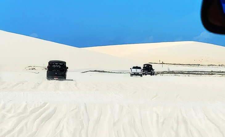 Driving to Jericoacoara through the dunes