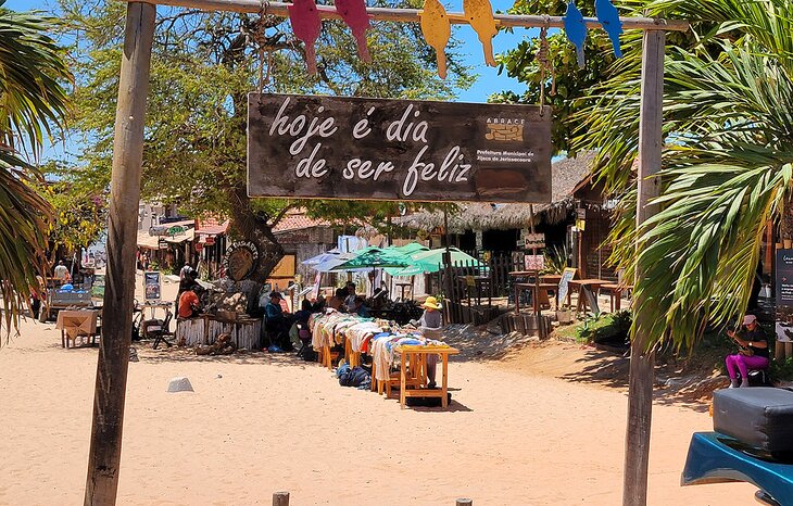 Vendors set up on the street in Jeri