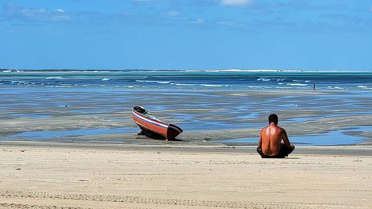 The beach in Jericoacoara at low tide