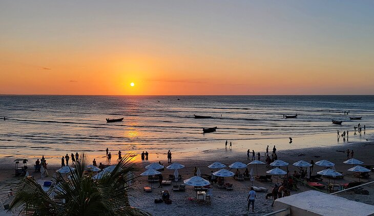 Sunset over the ocean from Jericoacoara