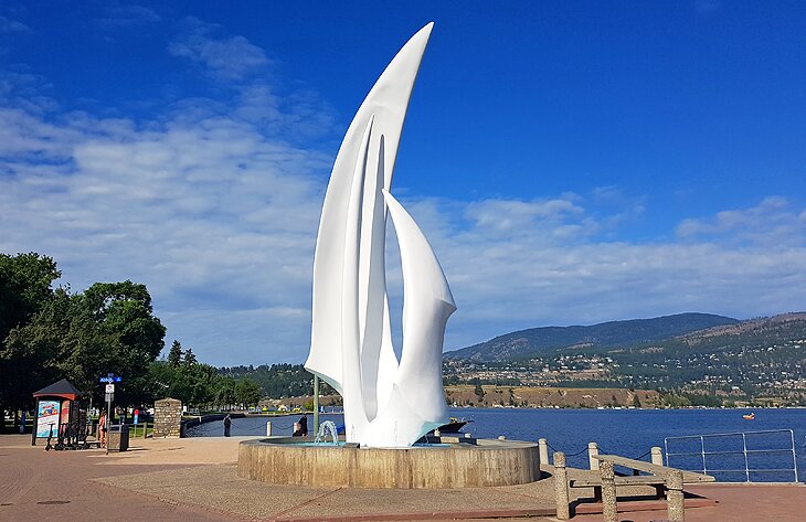 Kelowna's waterfront in summer